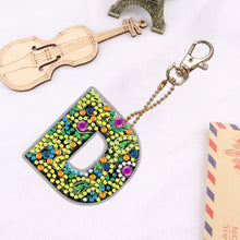 Load image into Gallery viewer, DIY Pocket Mirror Handmade Gem Keychains Letters Lady Bag Pendant (D)