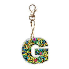 Load image into Gallery viewer, DIY Pocket Mirror Handmade Gem Keychains Letters Lady Bag Pendant (G)