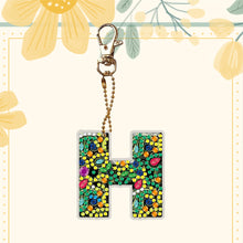 Load image into Gallery viewer, DIY Pocket Mirror Handmade Gem Keychains Letters Lady Bag Pendant (H)