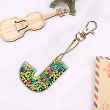 Load image into Gallery viewer, DIY Pocket Mirror Handmade Gem Keychains Letters Lady Bag Pendant (J)