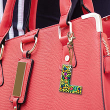 Load image into Gallery viewer, DIY Pocket Mirror Handmade Gem Keychains Letters Lady Bag Pendant (L)