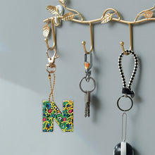 Load image into Gallery viewer, DIY Pocket Mirror Handmade Gem Keychains Letters Lady Bag Pendant (N)