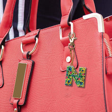 Load image into Gallery viewer, DIY Pocket Mirror Handmade Gem Keychains Letters Lady Bag Pendant (N)