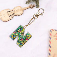 Load image into Gallery viewer, DIY Pocket Mirror Handmade Gem Keychains Letters Lady Bag Pendant (N)