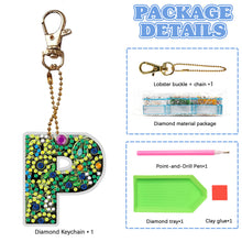 Load image into Gallery viewer, DIY Pocket Mirror Handmade Gem Keychains Letters Lady Bag Pendant (P)
