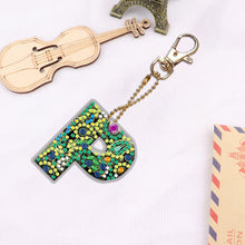 Load image into Gallery viewer, DIY Pocket Mirror Handmade Gem Keychains Letters Lady Bag Pendant (P)