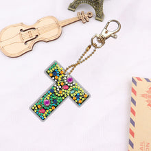Load image into Gallery viewer, DIY Pocket Mirror Handmade Gem Keychains Letters Lady Bag Pendant (T)