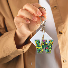 Load image into Gallery viewer, DIY Pocket Mirror Handmade Gem Keychains Letters Lady Bag Pendant (W)