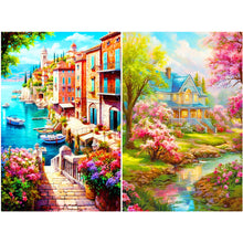 Load image into Gallery viewer, 2pcs Diamond Painting Set - Beautiful beach and manor (40*60CM)