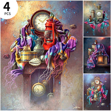 Load image into Gallery viewer, 4pcs Diamond Painting Set - Oil painting interlining clock (30*40CM)