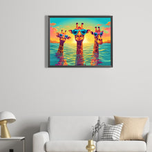 Load image into Gallery viewer, AB Diamond Painting - Full Round -Three swimming giraffes (50*40CM)