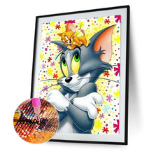 Load image into Gallery viewer, Diamond Painting - Full Round - cat and mouse (30*40CM)