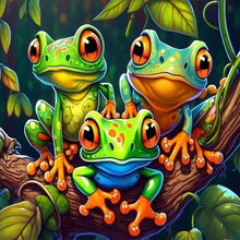 Load image into Gallery viewer, Diamond Painting - Full Round - three little frogs (30*30CM)