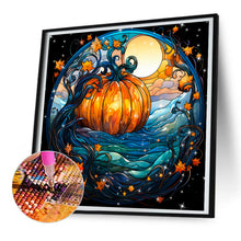 Load image into Gallery viewer, Diamond Painting - Full Round - Halloween funny pumpkin glass painting (30*30CM)