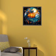 Load image into Gallery viewer, Diamond Painting - Full Round - Halloween funny pumpkin glass painting (30*30CM)