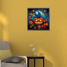 Load image into Gallery viewer, Diamond Painting - Full Round - Halloween funny pumpkin glass painting (30*30CM)