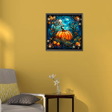 Load image into Gallery viewer, Diamond Painting - Full Round - Halloween funny pumpkin glass painting (30*30CM)