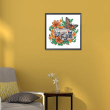 Load image into Gallery viewer, Diamond Painting - Partial Special Shaped - butterfly flower nostalgic camera (30*30CM)