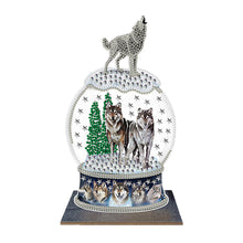 Load image into Gallery viewer, DIY Desk Diamonds Wooden Diamonds Painting Tabletop Ornament (Howl of a Wolf)