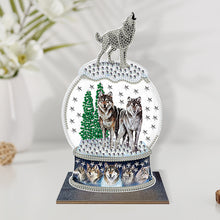 Load image into Gallery viewer, DIY Desk Diamonds Wooden Diamonds Painting Tabletop Ornament (Howl of a Wolf)