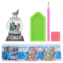 Load image into Gallery viewer, DIY Desk Diamonds Wooden Diamonds Painting Tabletop Ornament (Howl of a Wolf)
