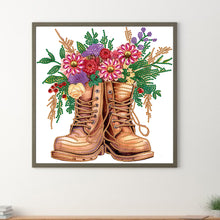 Load image into Gallery viewer, Diamond Painting - Partial Special Shaped - boots bouquet (30*30CM)