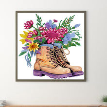 Load image into Gallery viewer, Diamond Painting - Partial Special Shaped - boots bouquet (30*30CM)