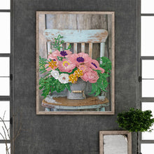 Load image into Gallery viewer, Diamond Painting - Partial Special Shaped - bouquet on chair (30*40CM)