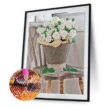 Load image into Gallery viewer, Diamond Painting - Partial Special Shaped - bouquet on chair (30*40CM)