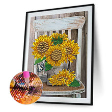 Load image into Gallery viewer, Diamond Painting - Partial Special Shaped - bouquet on chair (30*40CM)