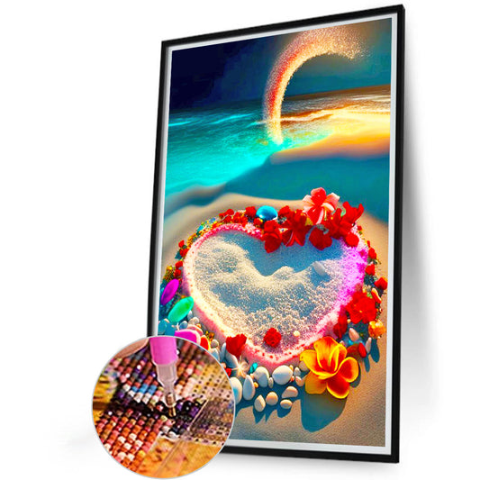 Diamond Painting - Full Round - romantic beach love (40*60CM)