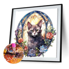 Load image into Gallery viewer, Diamond Painting - Full Round - cat under window sill (30*30CM)