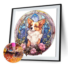 Load image into Gallery viewer, Diamond Painting - Full Round - dog under window sill (30*30CM)