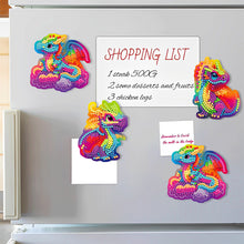 Load image into Gallery viewer, DIY Refrigerator Stickers Owl Round Diamond Sticker (Rainbow Pterodactyl)