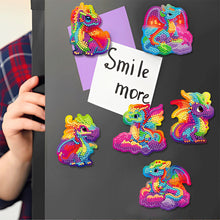 Load image into Gallery viewer, DIY Refrigerator Stickers Owl Round Diamond Sticker (Rainbow Pterodactyl)