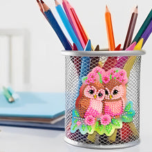 Load image into Gallery viewer, DIY Refrigerator Stickers Owl Round Diamond Sticker (Pink Owl)