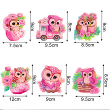 Load image into Gallery viewer, DIY Refrigerator Stickers Owl Round Diamond Sticker (Pink Owl)