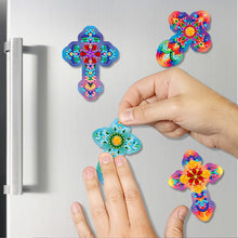 Load image into Gallery viewer, DIY Refrigerator Stickers Owl Round Diamond Sticker (Cross)