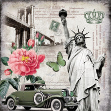 Load image into Gallery viewer, Diamond Painting - Full Round - Retro cars and characteristic buildings (30*30CM)