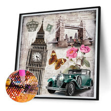 Load image into Gallery viewer, Diamond Painting - Full Round - Retro cars and characteristic buildings (30*30CM)