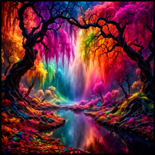 Diamond Painting - Full Round - rainbow tree of life (35*35CM)