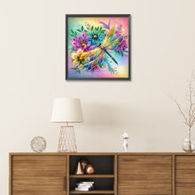 Load image into Gallery viewer, Diamond Painting - Partial Special Shaped - Flowers dragonfly (30*30CM)
