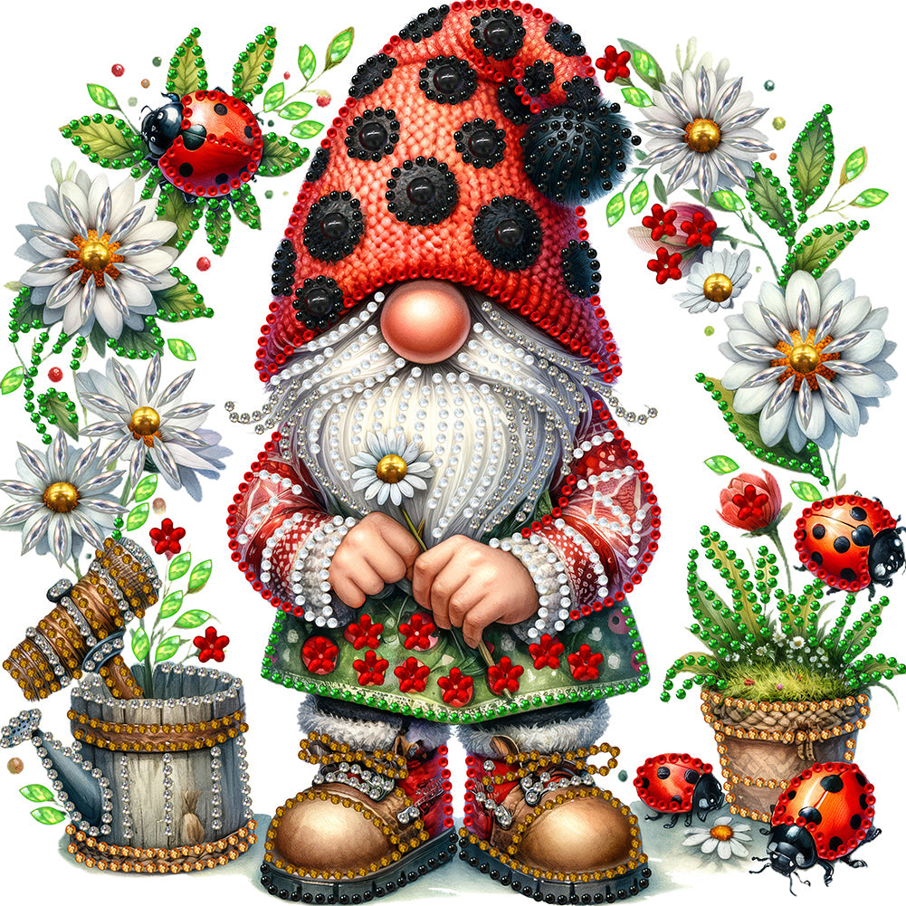 Diamond Painting - Partial Special Shaped - spring gnome (30*30CM)