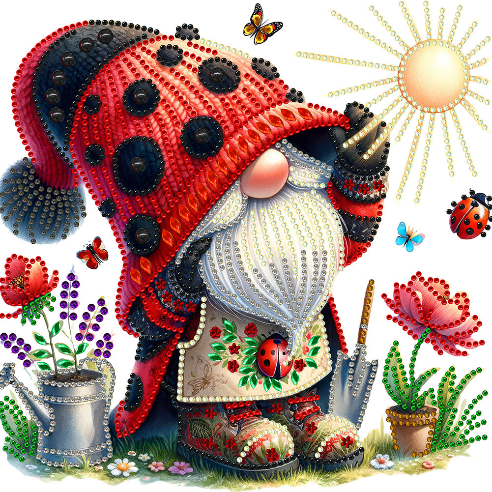 Diamond Painting - Partial Special Shaped - spring gnome (30*30CM)