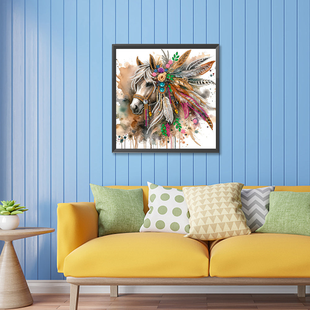 Diamond Painting - Partial Special Shaped - horse (30*30CM)
