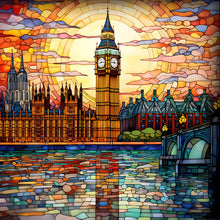 Load image into Gallery viewer, Diamond Painting - Full Round - glass art big ben (40*40CM)
