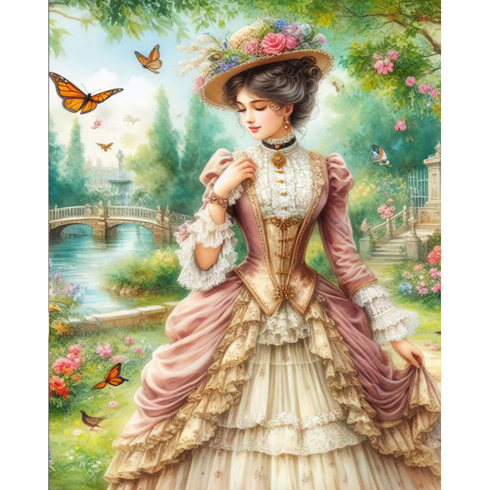Diamond Painting - Full Round - garden girl (40*50CM)