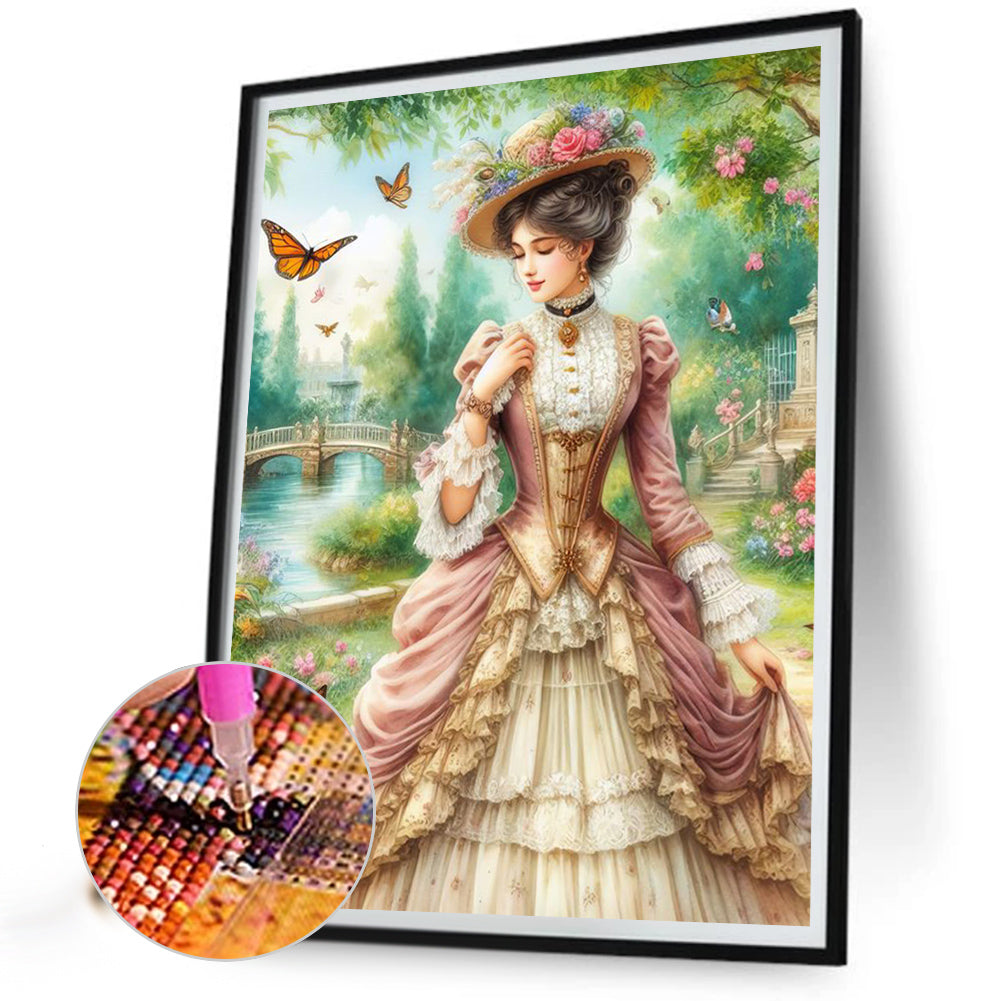 Diamond Painting - Full Round - garden girl (40*50CM)