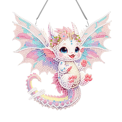 Acrylic Single-Side Dragon 5D DIY Diamond Painting Dots Pendant for Office Decor
