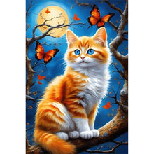 Load image into Gallery viewer, Diamond Painting - Full Round - Cat under the moon (30*45CM)
